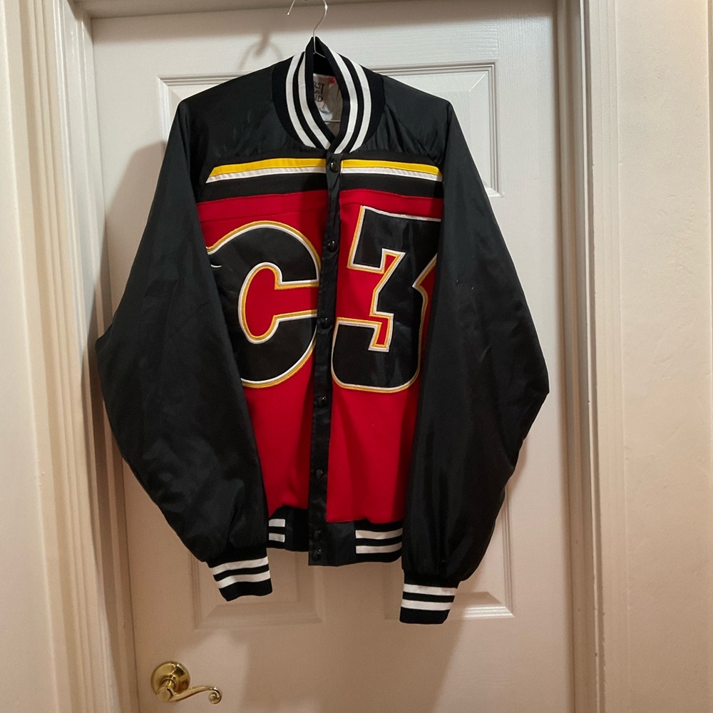 Vintage Quilted oversized Black Jacket with cream Lining - 'Furst of a Kind'